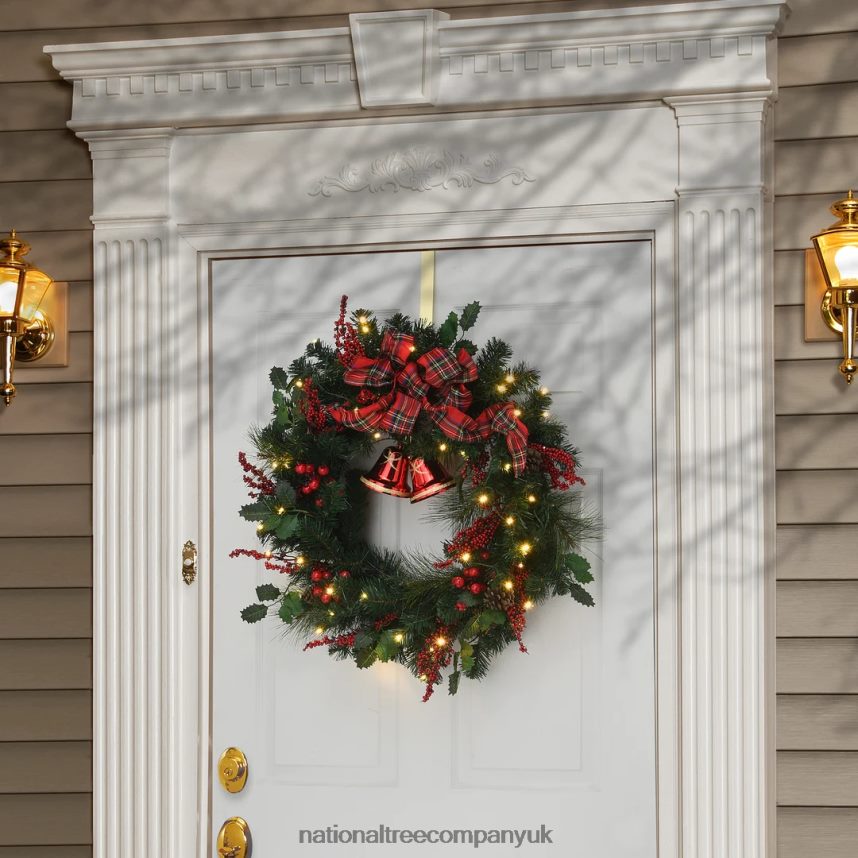 Greenery | National Tree Company 30\ Holiday Plaid Bow Prelit Wreath F2L4F228